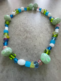 Mint Polka Dot Bead Necklace