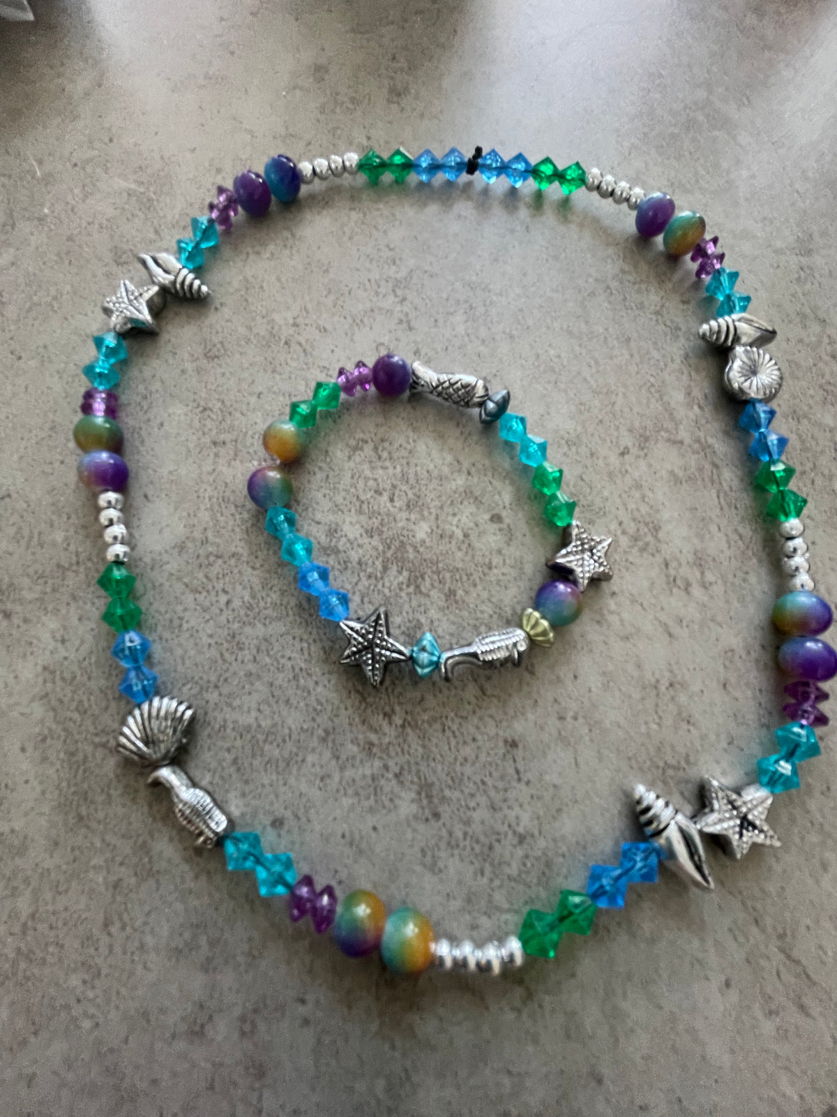 Ocean Starfish & Shell Beaded Set