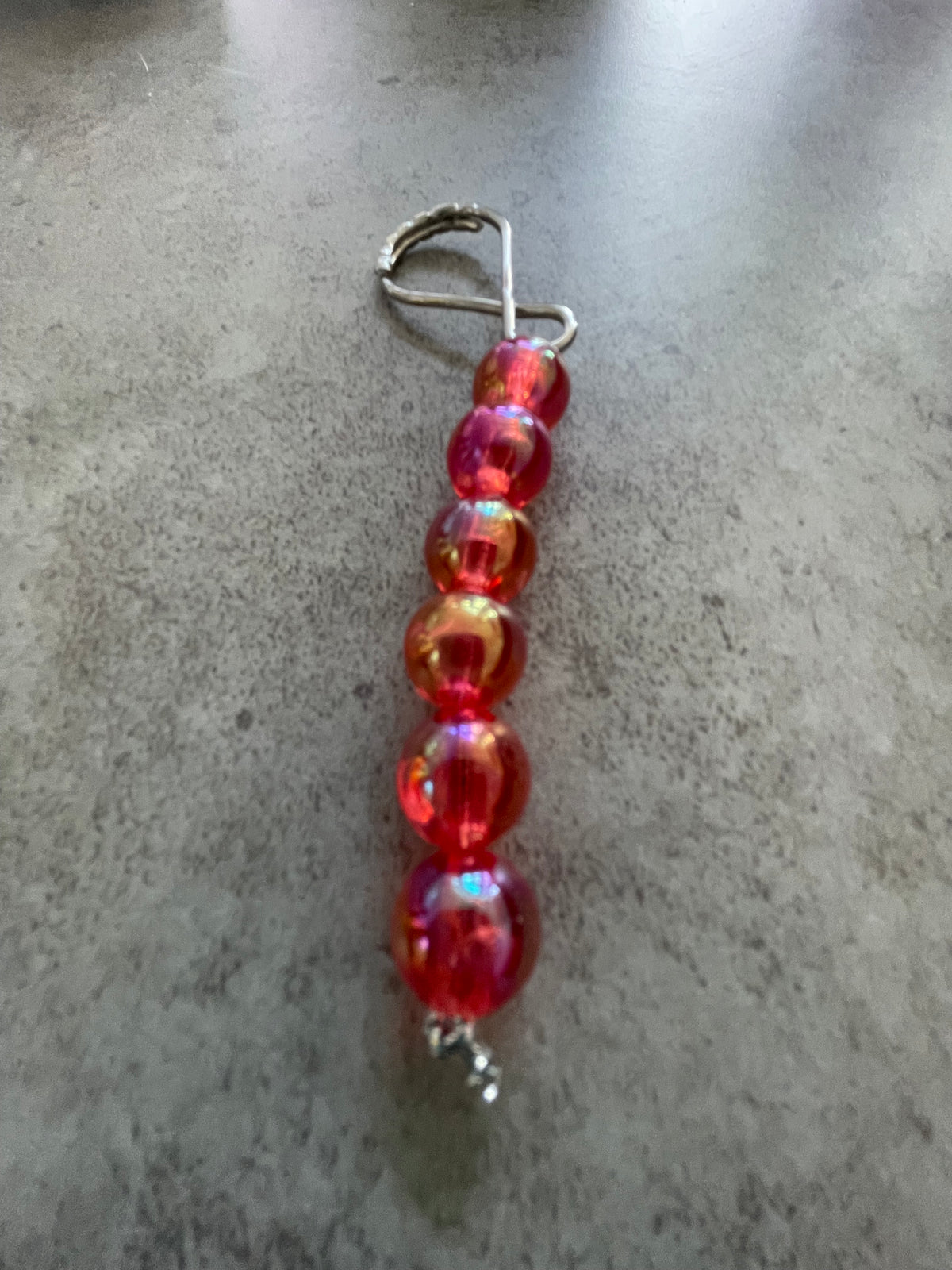 Red Shimmer Bead Keychain