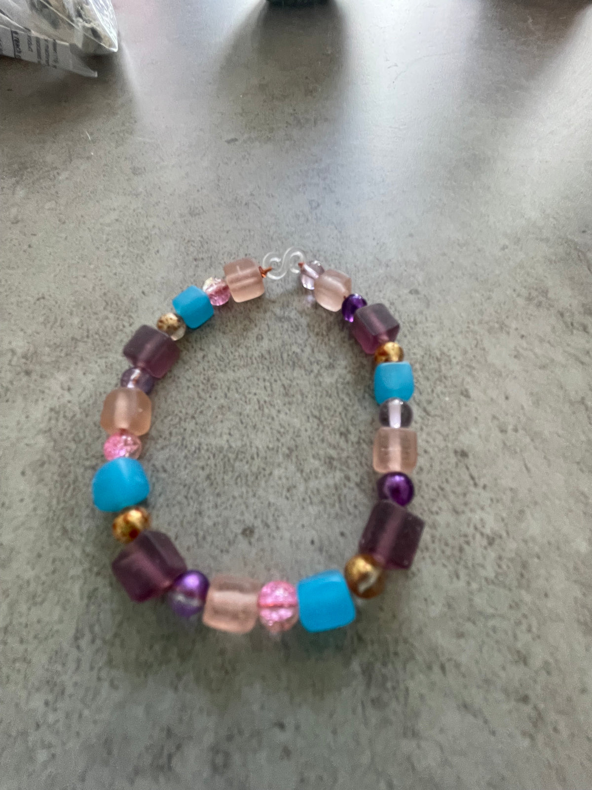 Frosted Cube Bead Necklace