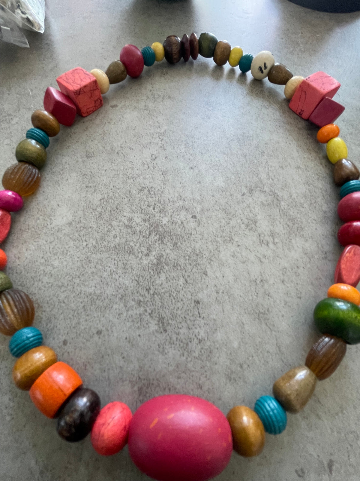 Chunky Wooden Bead Necklace