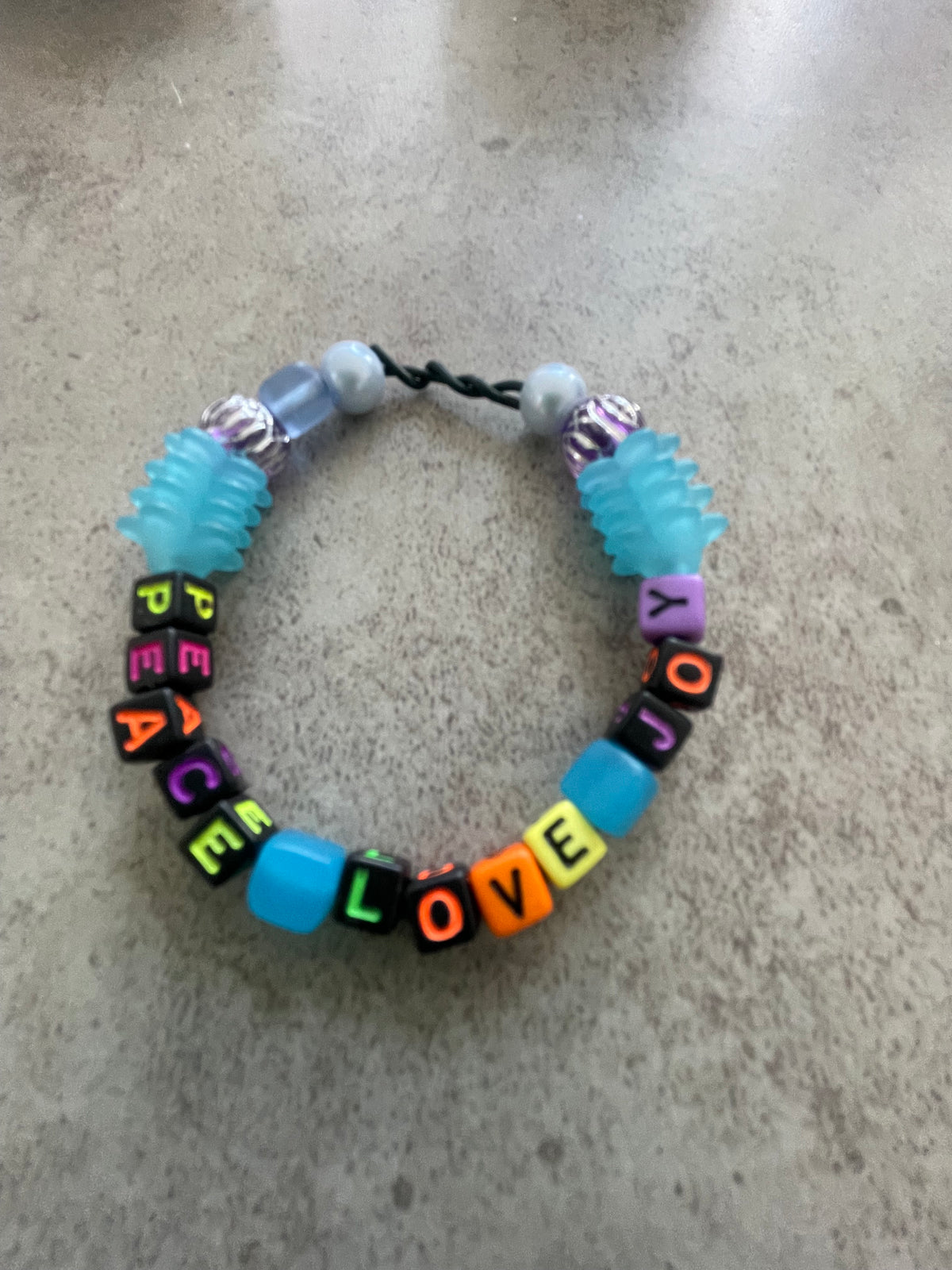 Peace Love Joy Letter Bead Bracelet