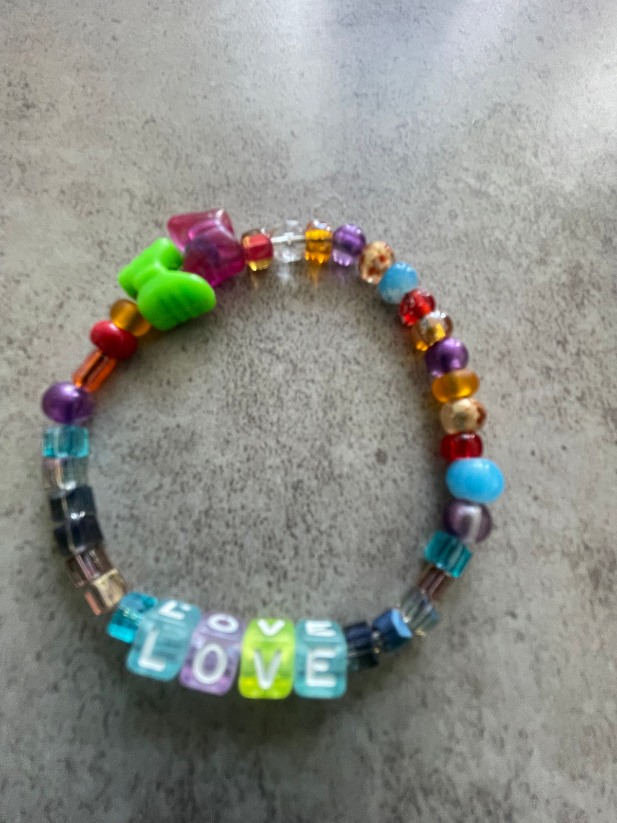 Rainbow LOVE Beaded Bracelet