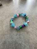 Blue Flower & Star Beaded Bracelet