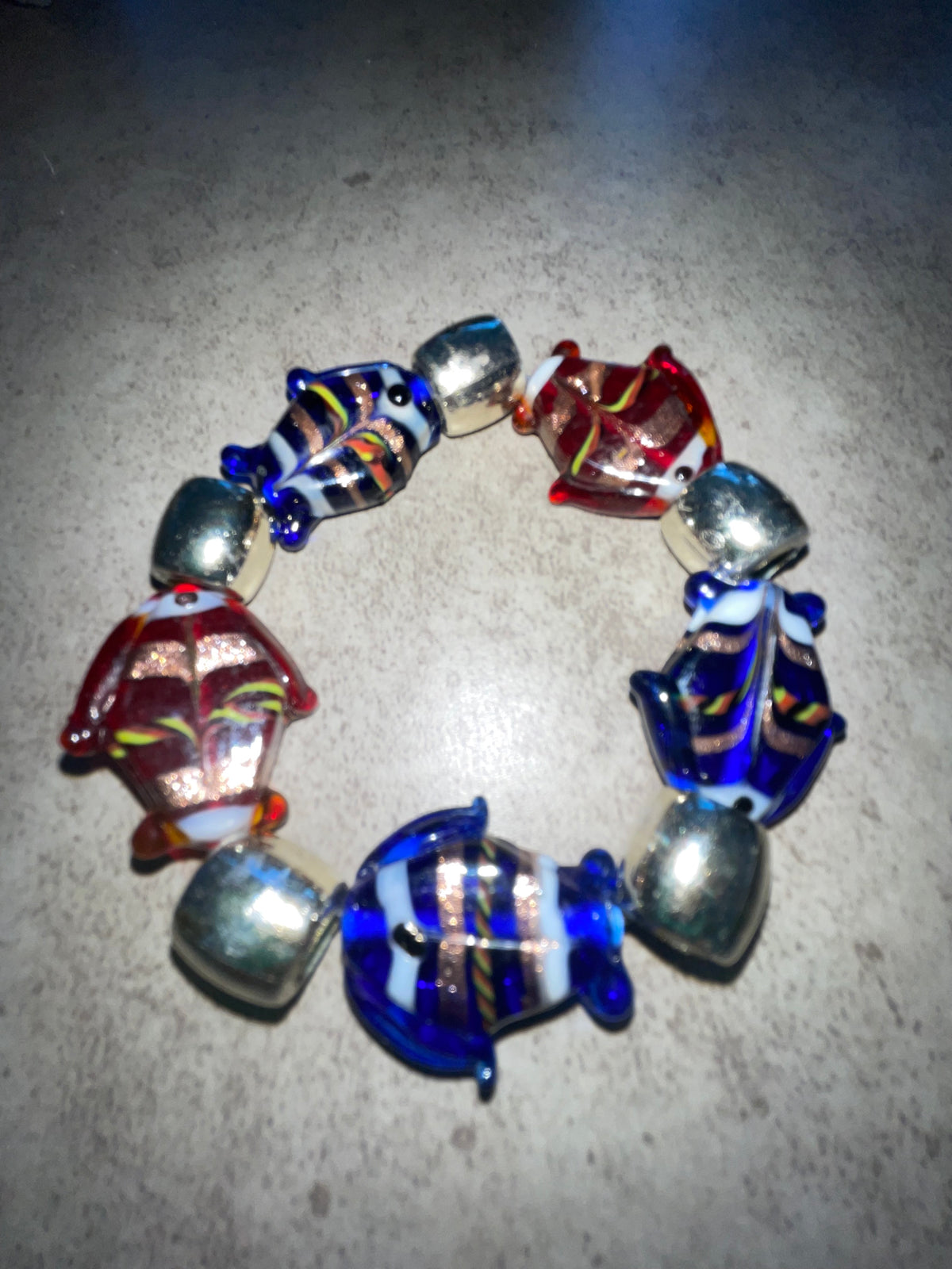 Glass Fish Beaded Bracelet