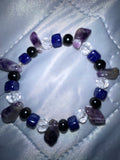 Amethyst & Blue Crystal Beaded Bracelet